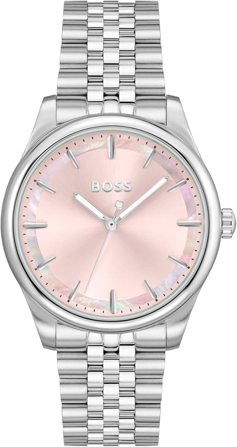 BOSS Orologio Analogico al Quarzo da donna Collezione GRACEFUL con cinturino in acciaio inossidabile argentato e bicolore