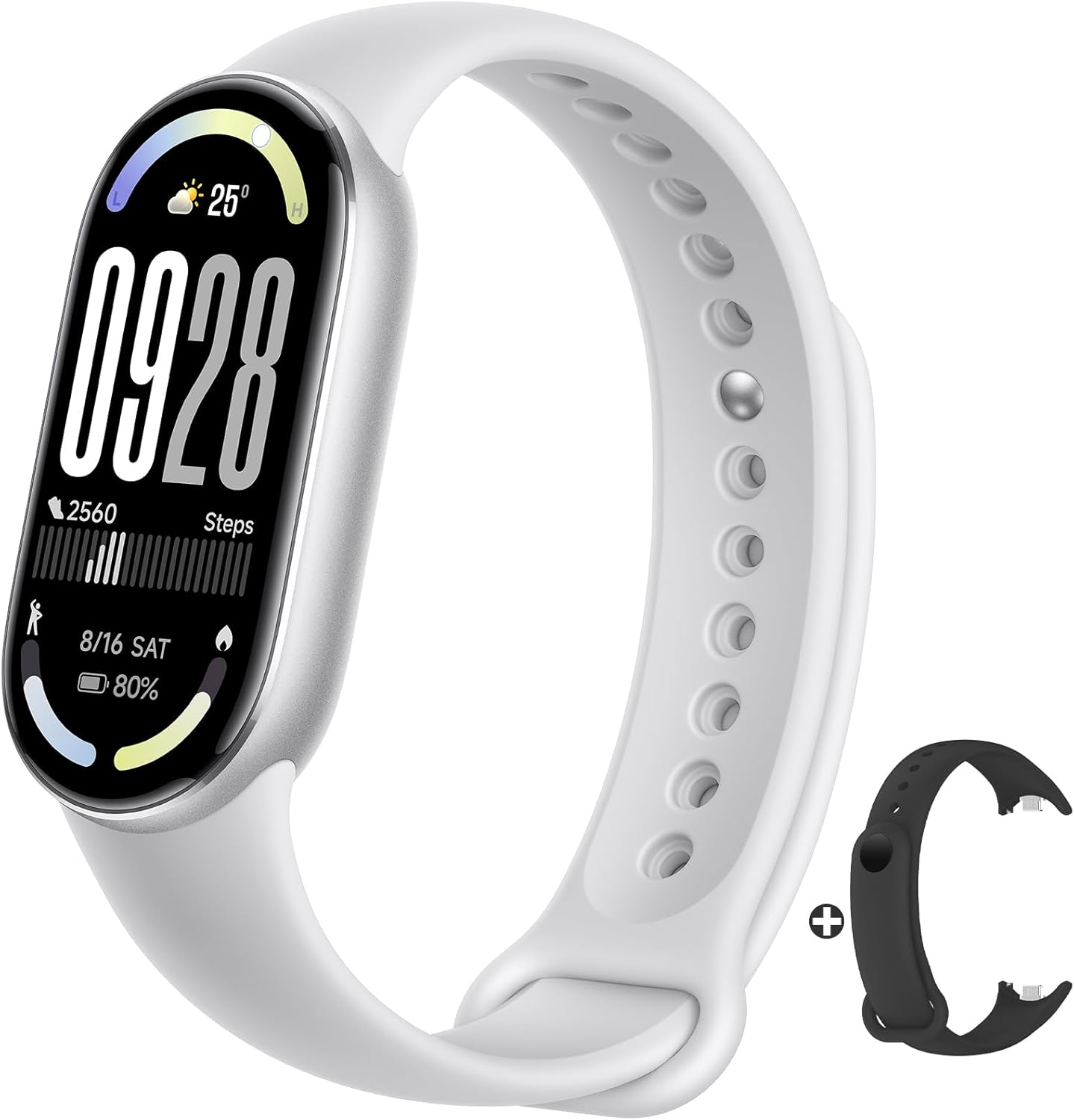 XIAOMI Mi Smart Band 10 (2025) Smartwatch, 1.72 Inch AMOLED Screen, 21 Days Autonomy, 150+ Sport Modes, 5ATM, Heart Rate Monitoring 24/7 and SPO₂, Sleep Analysis, HyperOS 2 (Silver)