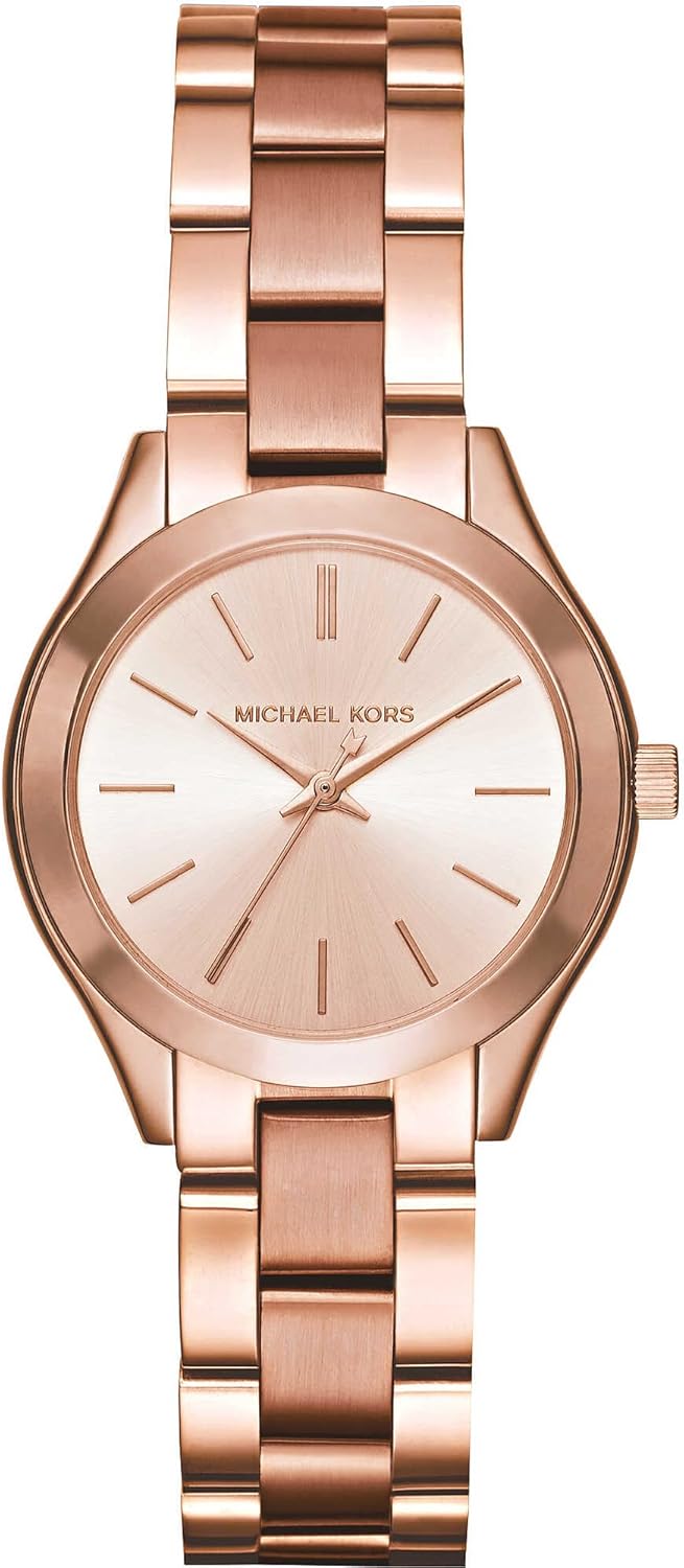 Michael Kors Orologio Slim Runway da donna, Movimento al quarzo a tre lancette da 33 mm con cinturino in acciaio inossidabile
