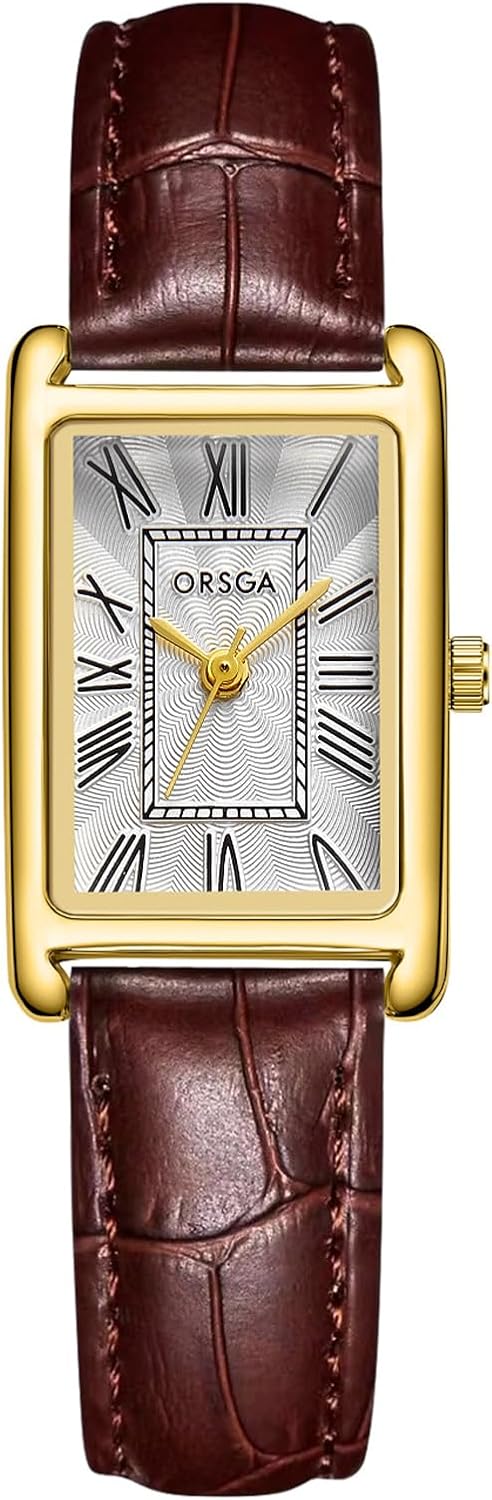 CIVO Women's Stainless Steel Small Rectangular Case Vintage Wrist Watch Analogue Quartz Roman Numerals