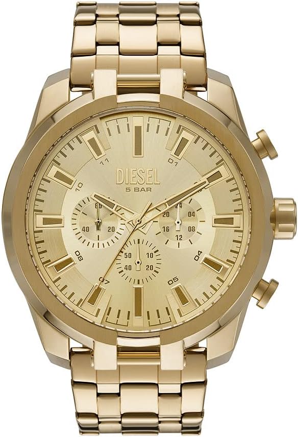 Diesel SPLIT Men's Watch Chronograph Movement with Silicone Strap, Stainless Steel Dabile Watch or Leather