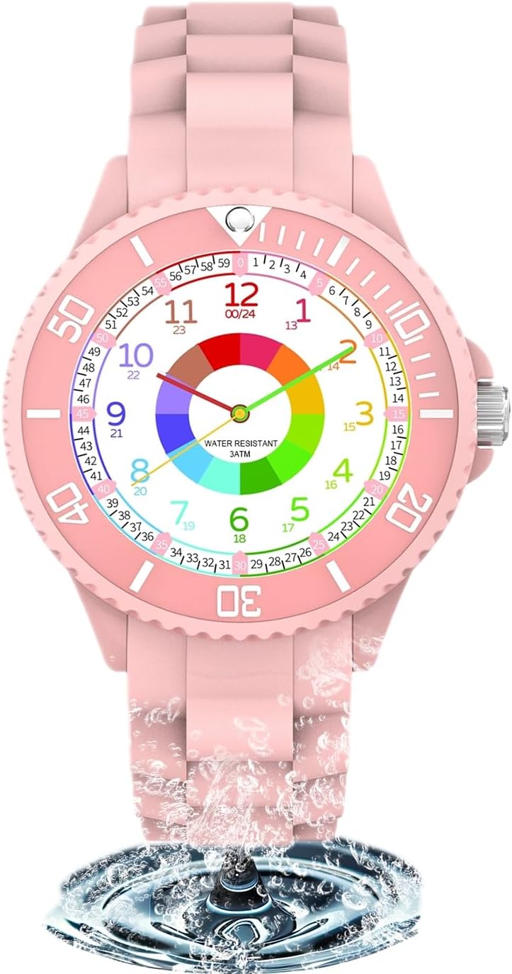 Kids Watch for Boys and Girls,Educational Wrist Watch for Kids,Analog Watch with Rotating Bezel with Exercise,Easy to Learn to Read