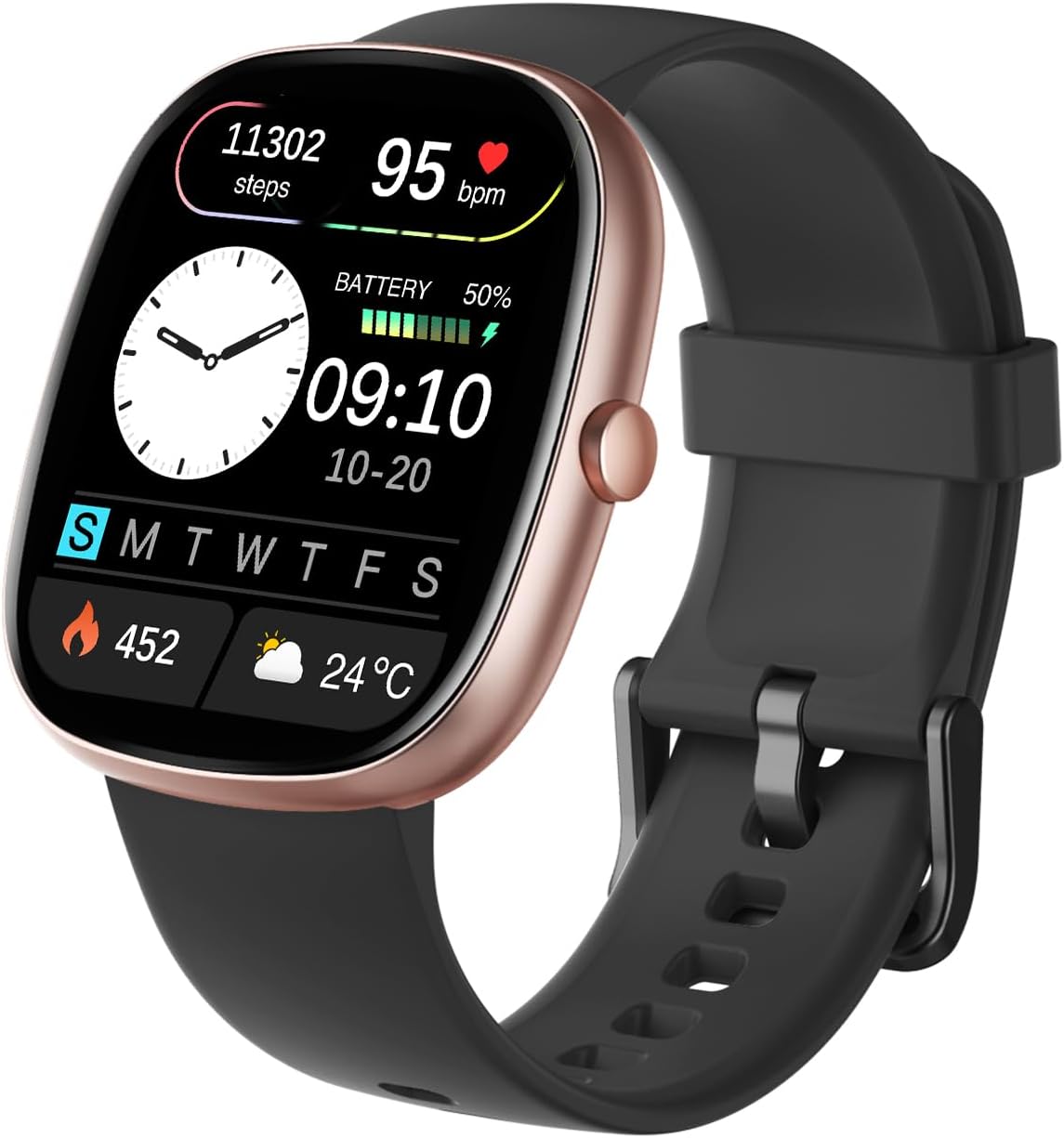 HUAKUA Smartwatch Men Women Answer Calls Pedometer Wrist Watch Heart Rate Monitor Saturometer Fitness Watch Sport Waterproof IP68 Notices WhatsAPP Smart Watch for Andorid iOS