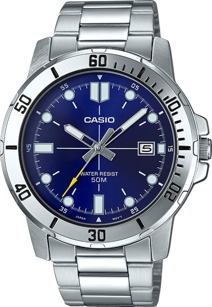 Casio MTP-VD01D-2EV Mens Blue Dial Blue Dial Casual Analog Sports Watch