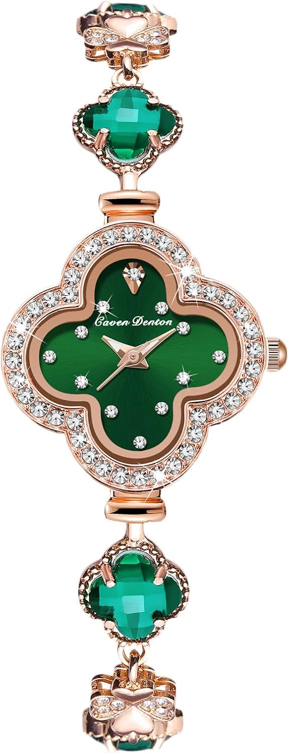 RORIOS Women's Jewellery Watches Clover Bracelet Wrist Watches Analogue Quartz Watch Fashion Diamond Bracelet Lady Elegant