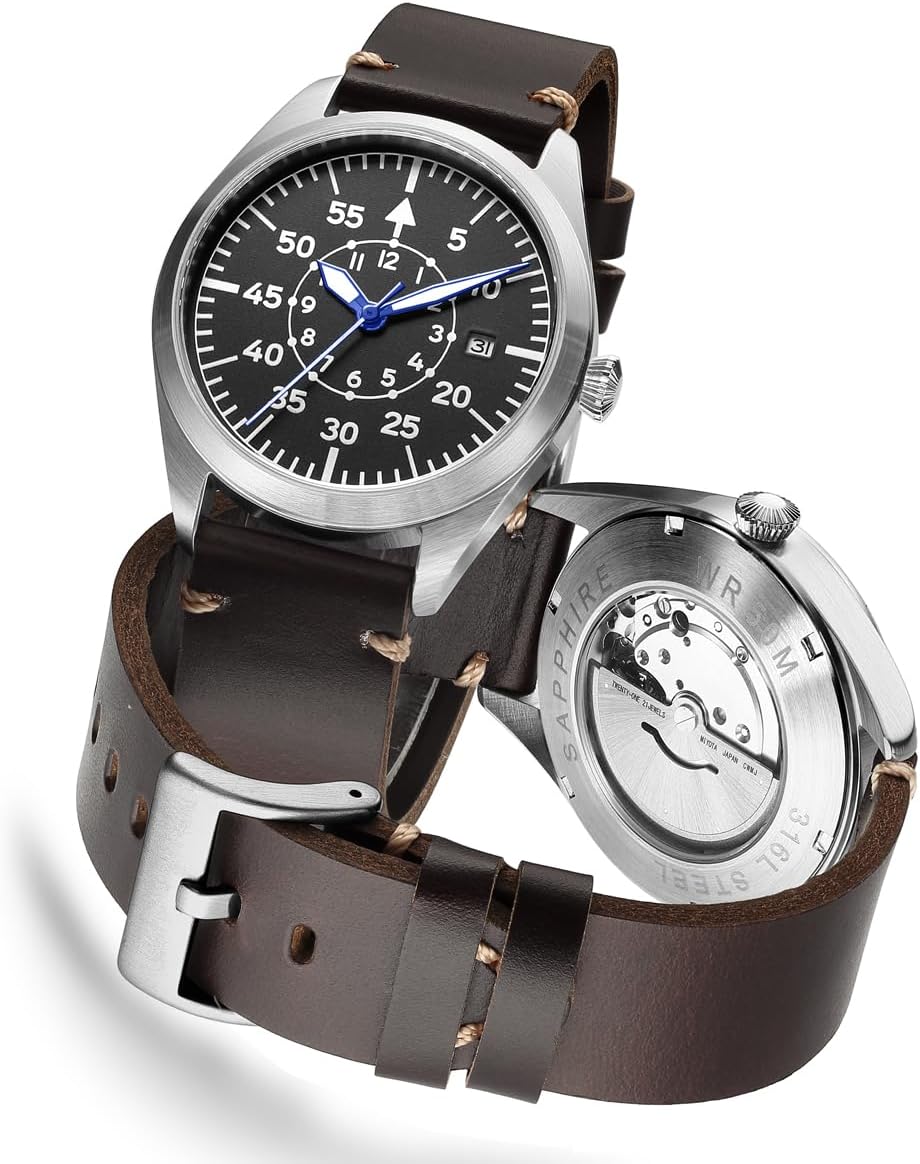 Reloj Flieger Automatic Aviator Pilot Watch 200 m Diving Type B A Mechanical Wristwatch Reloj Pilot Aviador Fliegheruhr A-Uhr