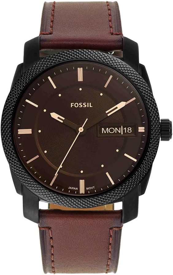 Fossil Machine Men's Quartz Watch with Stainless Steel Bracelet or Leather Strap