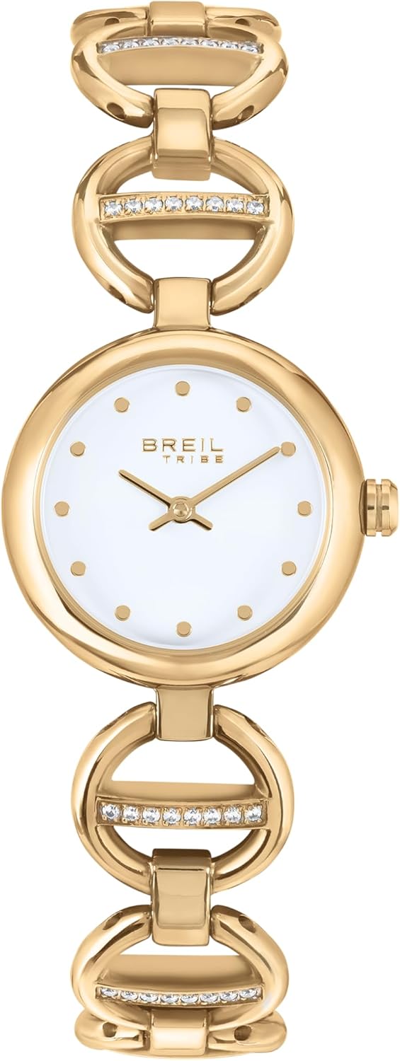 Breil, Camelia Collection, Women's Watch Only Time in Steel, Jewel Bracelet with Crystals, White Dial with Spherical Indexes, Adjustable Length up to 25 mm