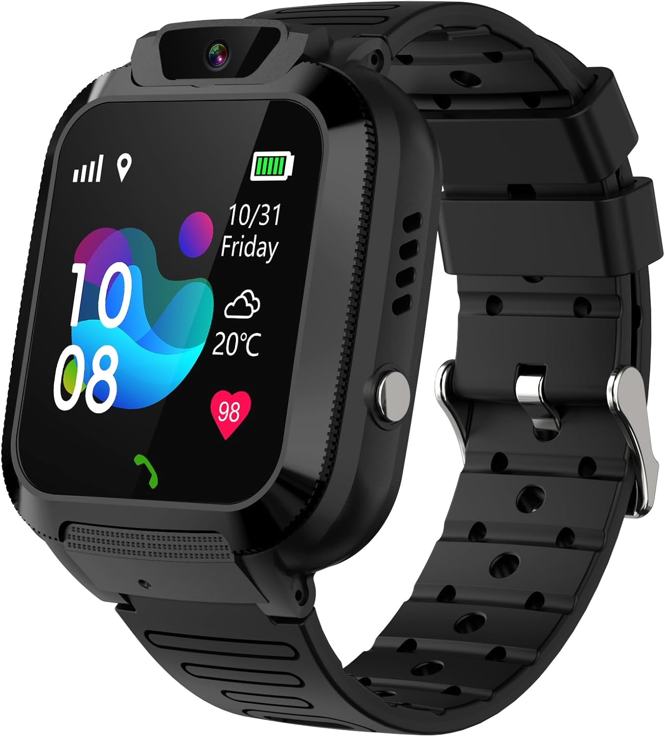 Children's Smartwatch with GPS and Calls – SOS Emergency, Waterproof IP68, School Mode, Voice Chat for Boys and Girls 4-12 Years