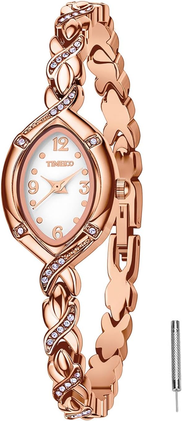 TIME100 Women's Quartz Bracelet Watch, Elegant Fashion with Round Dial with Precious Stones with Waterproof