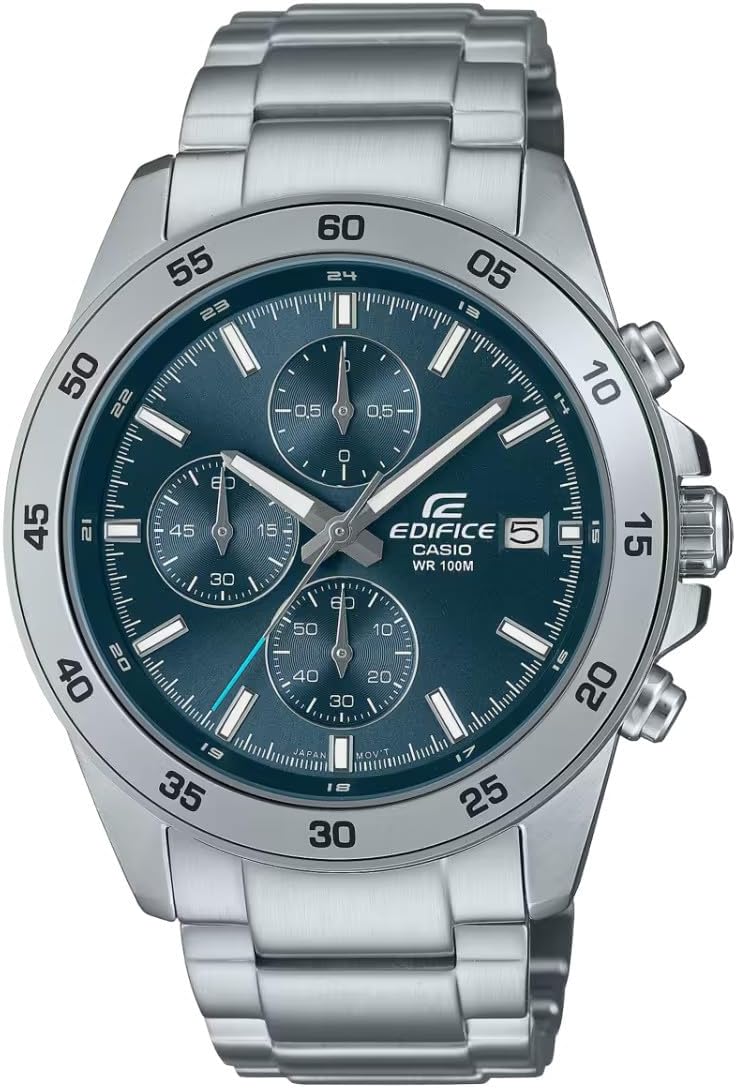 Casio Edifice EFR-526D-2AVUEF Men's Quartz Casual Bracelet and Case Stainless Steel Grey Dial Analogue Blue Dial