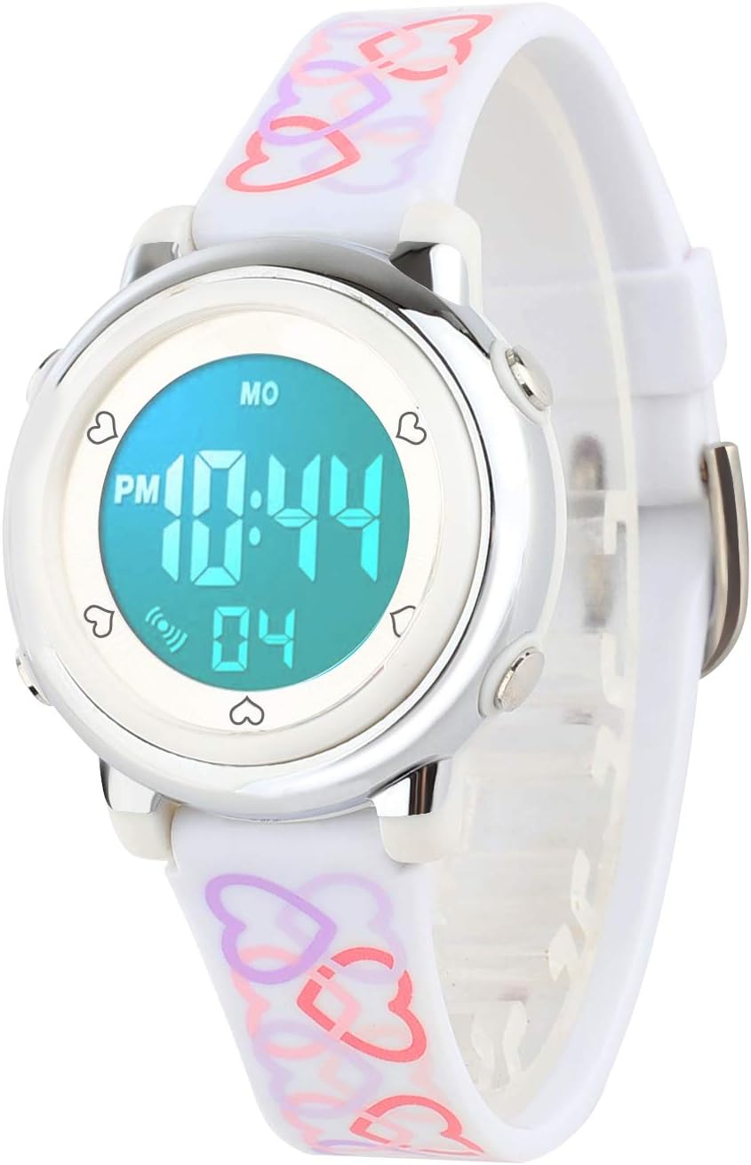 Kids Digital Watch 7 Colors Waterproof Outdoor Sports Analog Watch with Alarm Clock Timer LED Light Electronic Shockproof Watch for Teens Kids