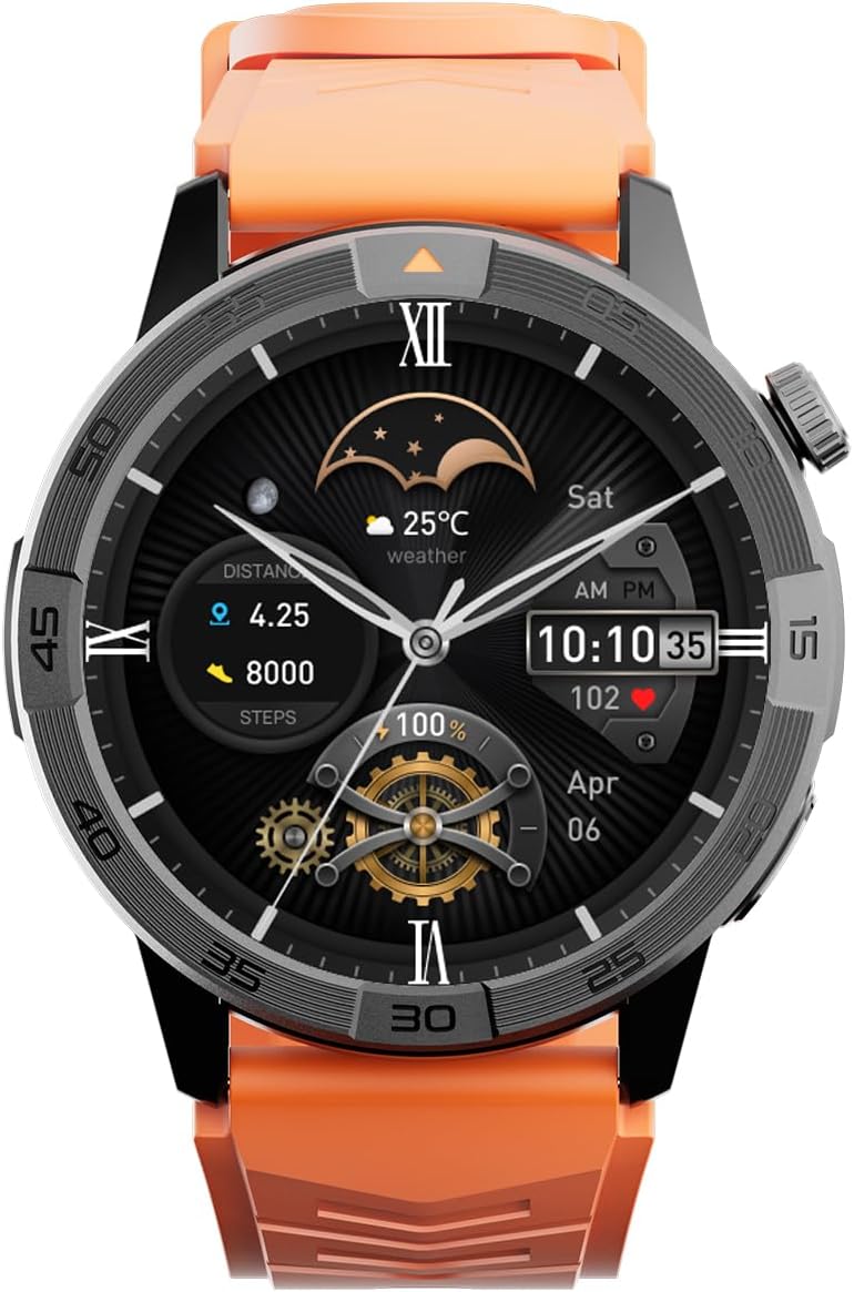 AGM Legion Pro Men's Military Smartwatch GPS Trekking Rugged with Offline Maps, 1.43 Inch AMOLED, Calls, MIL-STD-810H, 5ATM Waterproof, Fitness, 2 Straps