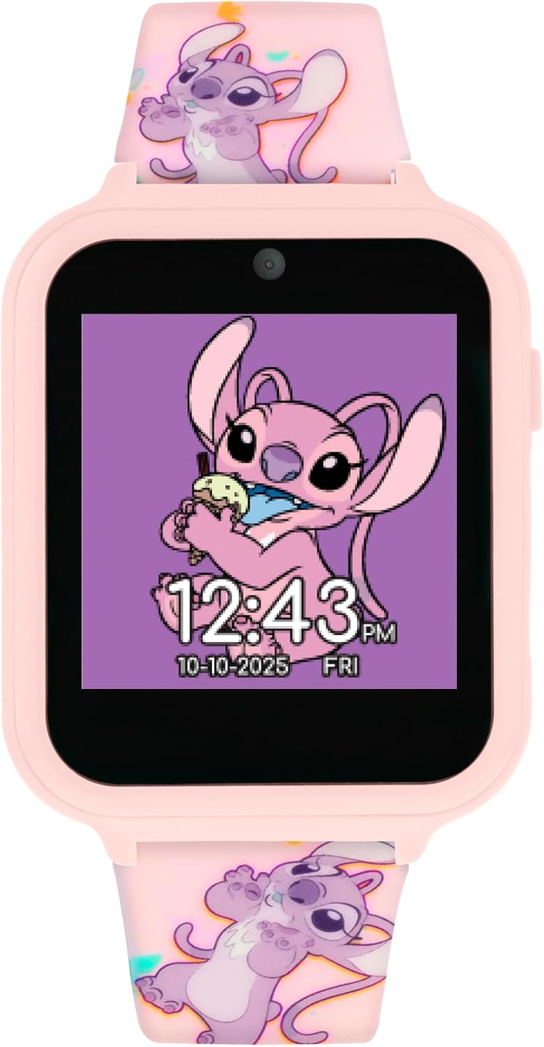 Disney Lilo & Stitch Angel Digital Interactive Watch with Pink Silicone Strap LAS4088
