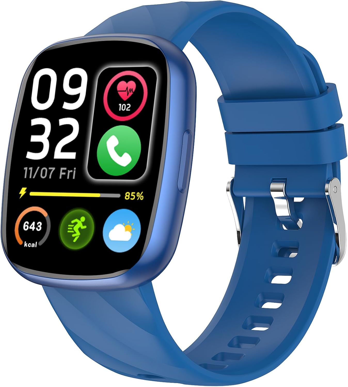 Children's Smartwatch with Pedometer Heart Rate Monitor Sleep-Watch Smartwatch Children 110+ Sports Mode Fitness Tracker Blue