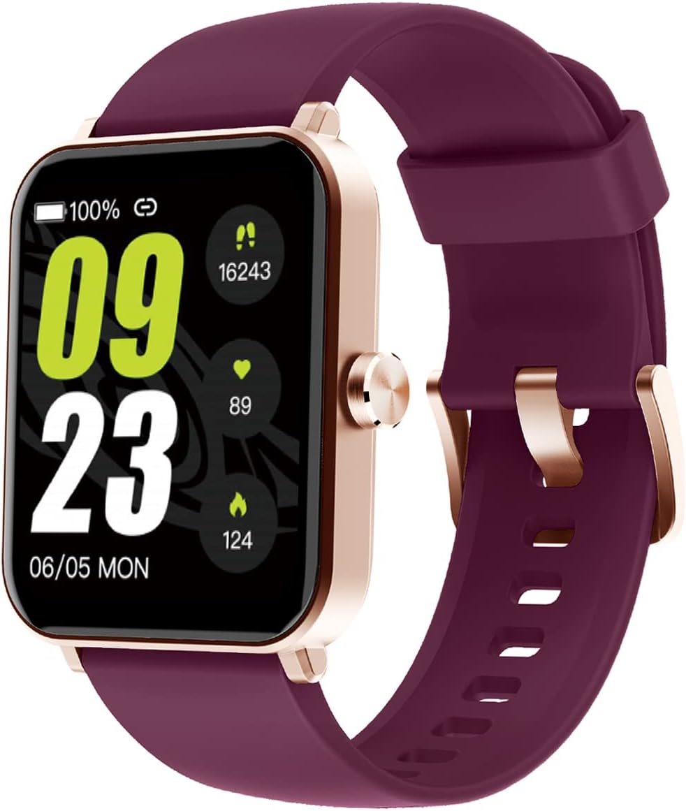 HUAKUA Smartwatch Men Women Saturometer Fitness Watch 1.69 Inches Pedometer Heart Rate Monitor Wrist Watch Sport Waterproof IP68 Calorie Counter Fitness Tracker for Android iOS