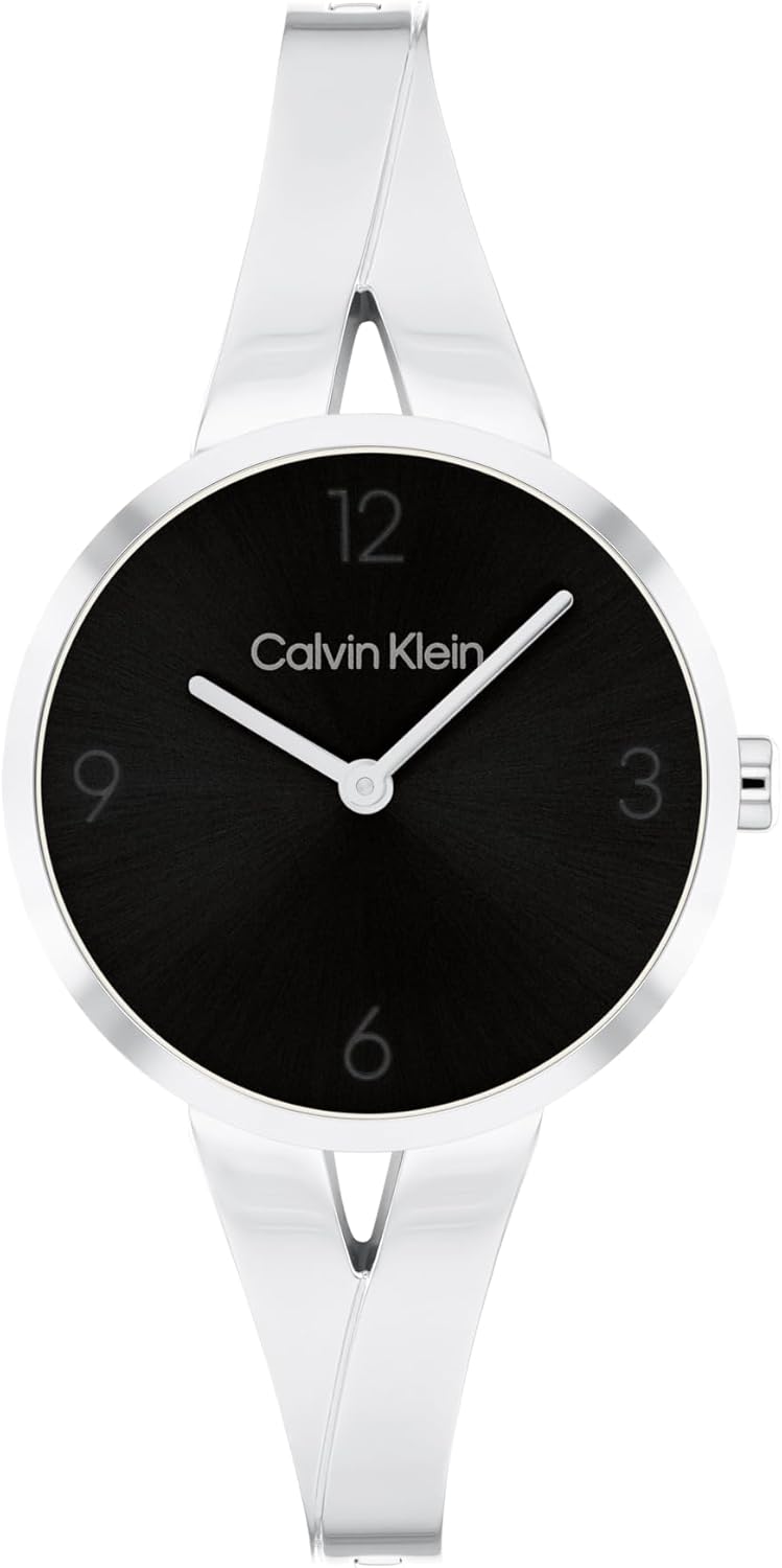 Calvin Klein Orologio con Movimento al Quarzo a Due Lancette da Donna Collezione JOYFUL con Bracciale Rigido in Acciaio Inossidabile - Disponibile in Argento, Oro o Bicolore