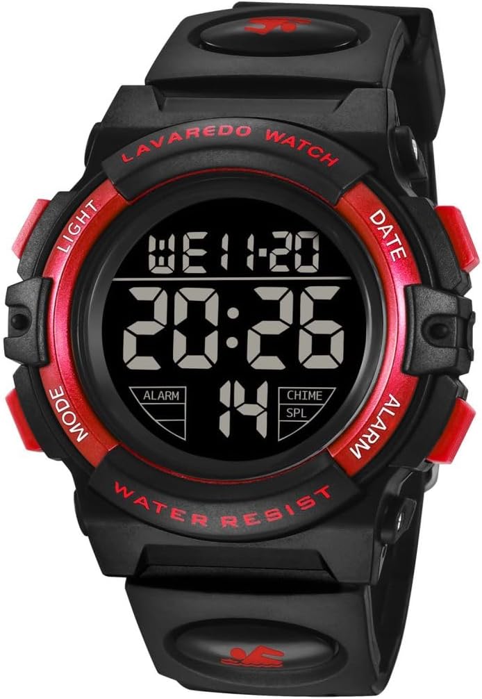 Children's Digital Watch with Alarm, Stopwatch, Date, LED Light, Girl Boy Wrist Watch with Silicone Strap-S/M