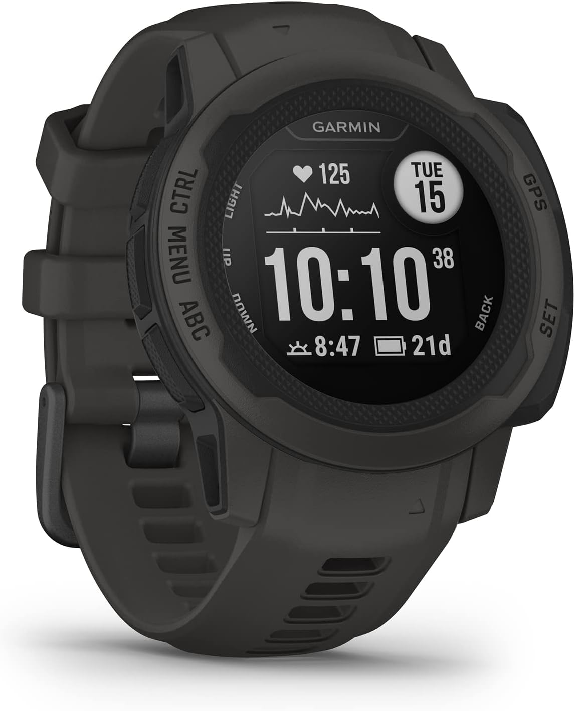Garmin Instinct 2S, Smartwatch, 40 mm, Rugged Design, 21 Days Autonomy, +30 Multisport Apps, GPS, Cardio, SpO2, Activity Tracker 24/7, Connect IQ (Graphite) (Refurbished)