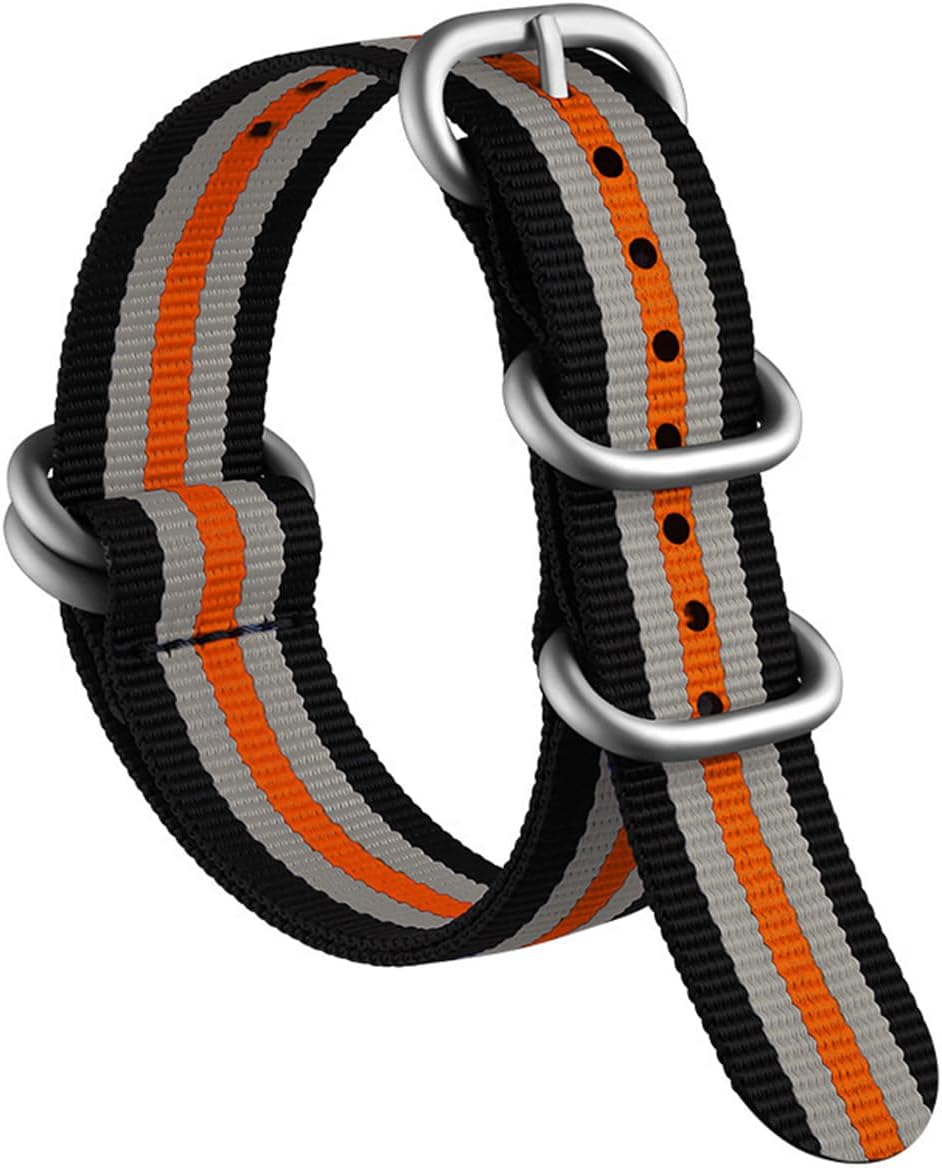 Nylon G10 Premium Ballistic Multicolor Replacement Watch Bands with Silver Stainless Steel Buckle for Men 18 mm 20 mm 22 mm 24 mm