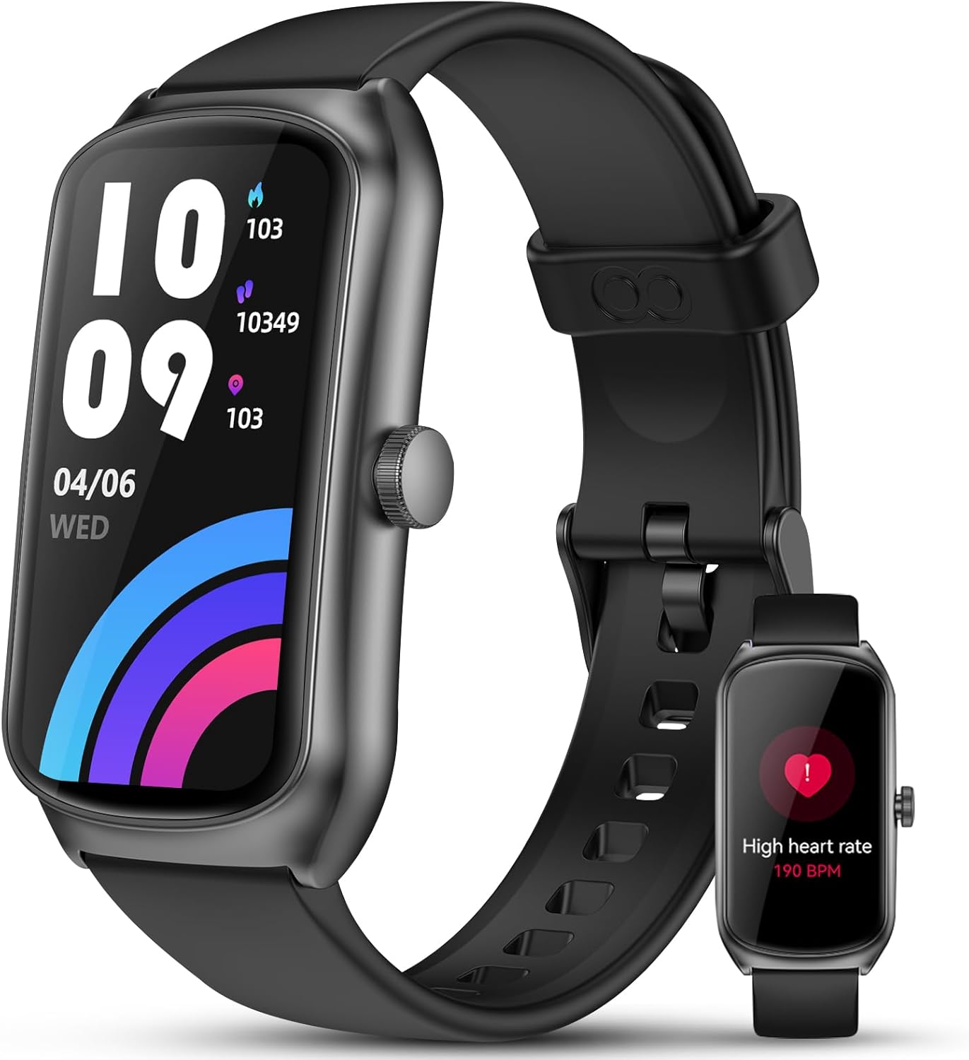 2025 AMOLED Smart Band IP68 Swimming & 100+ Sport Fitness Watch Monitoring 24/7 HR/SpO₂/Sleep/Stress 7 Days Autonomy Fitness Activity Tracker Watch – iOS Android