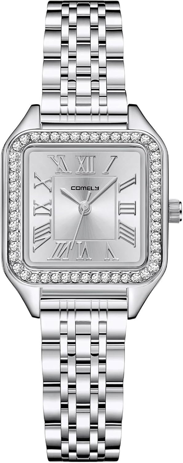 CIVO Orologio Donna Rettangolare Analogico Impermeabile Orologi Vintage con Cinturino in Acciaio - Elegante Orologio da Donna per Regalo