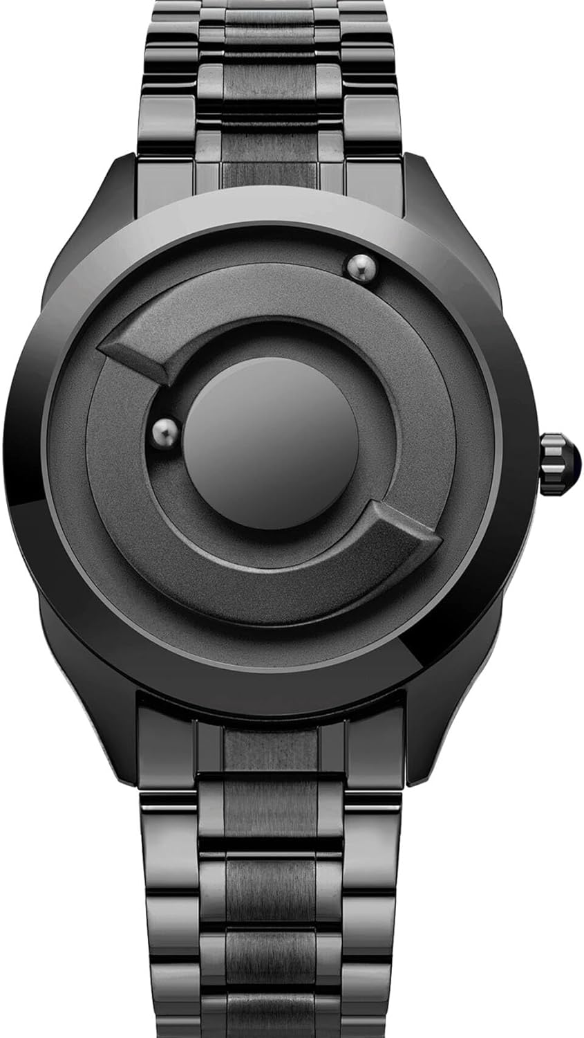 EUTOUR Couple Watch Magnetic Fashion Simple No Glass Ball Bearing Quartz Wrist Watches for Men and Women with Stainless Steel Strap