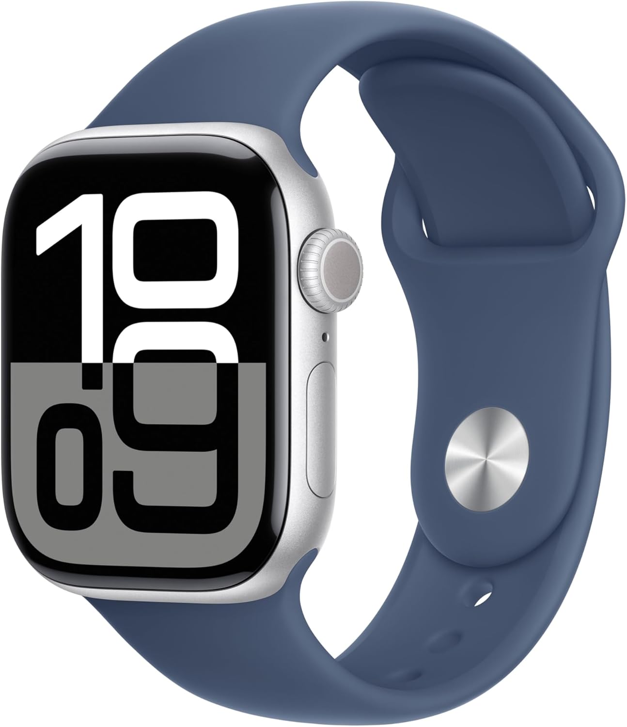 Apple Watch Series 10 GPS + Cellular 42mm Smartwatch with Aluminium Case and Sport Loop Denim Strap - S/M. Fitness Tracker, ECG App, Retina Display Always-on, Carbon Neutral