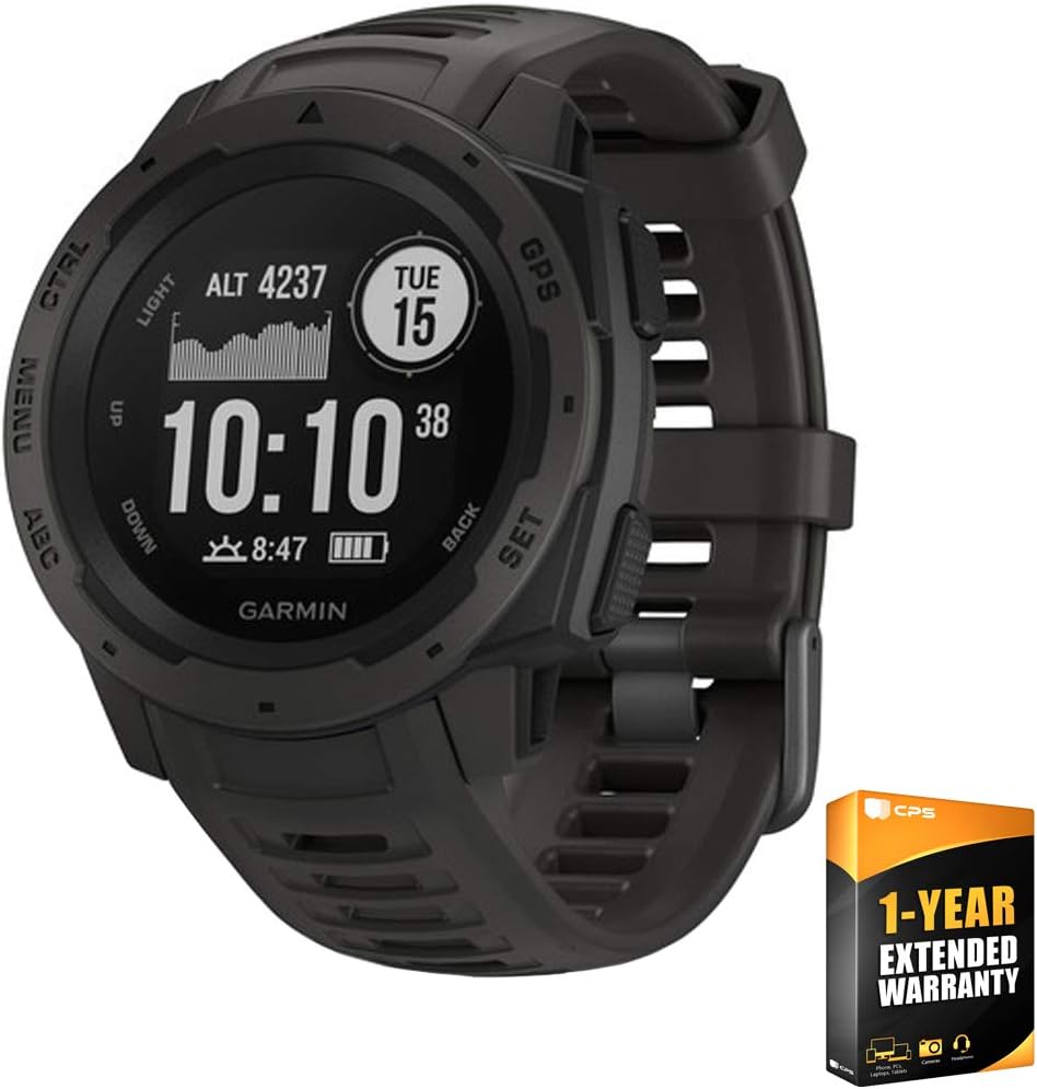 Garmin Instinct Graphite Sportwatch GPS, Grey, Regular