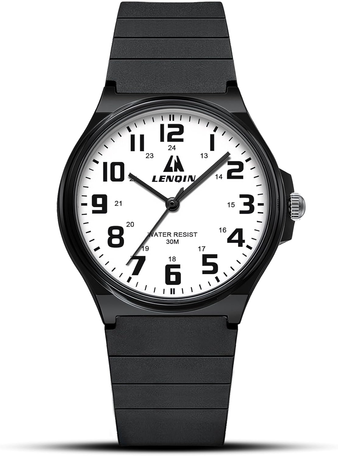 LN LENQIN Mens Quartz Analog Watch 30M Waterproof Silicone Band Fashion Watches Men Watches