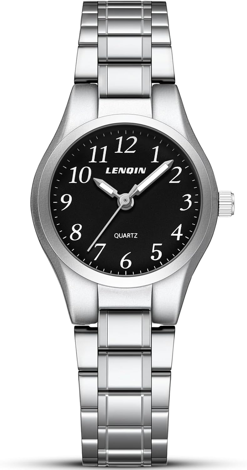 LN LENQIN Women's Watches Stainless Steel Watches for Women Waterproof Watch Classic Analog Quartz Wrist Watch