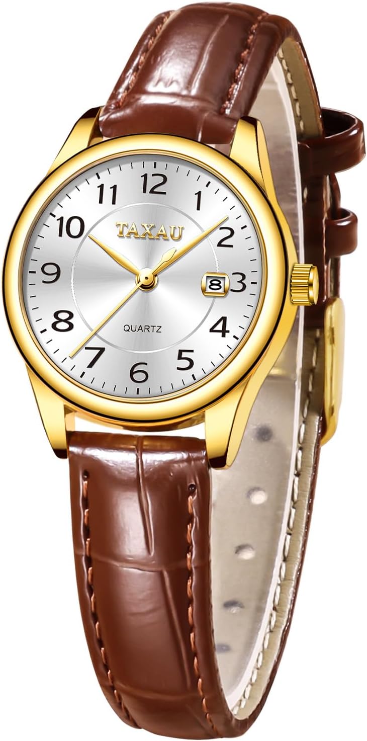 Women Leather Watch Business Casual Fashion Luxury Date Watch Women Waterproof Quartz Movement