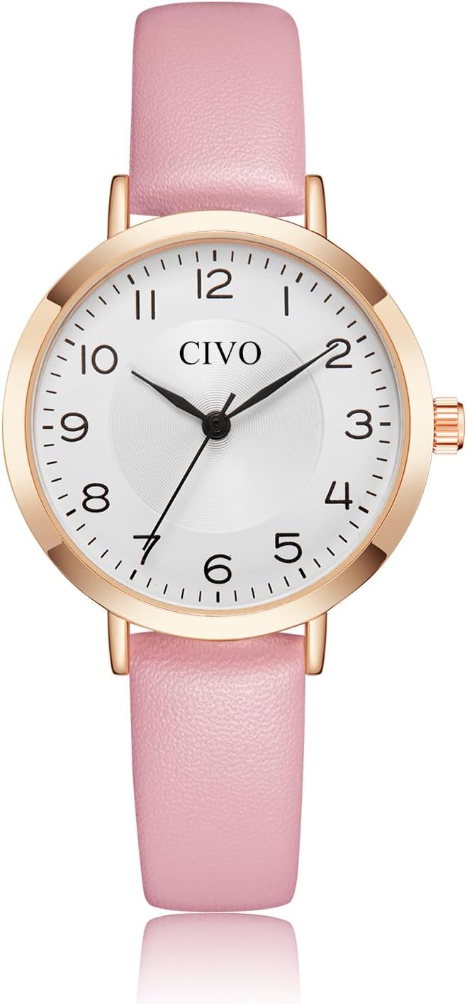 CIVO Women's Analogue Leather Sport Casual Waterproof Slim Minimalist Fashion Quartz Watch