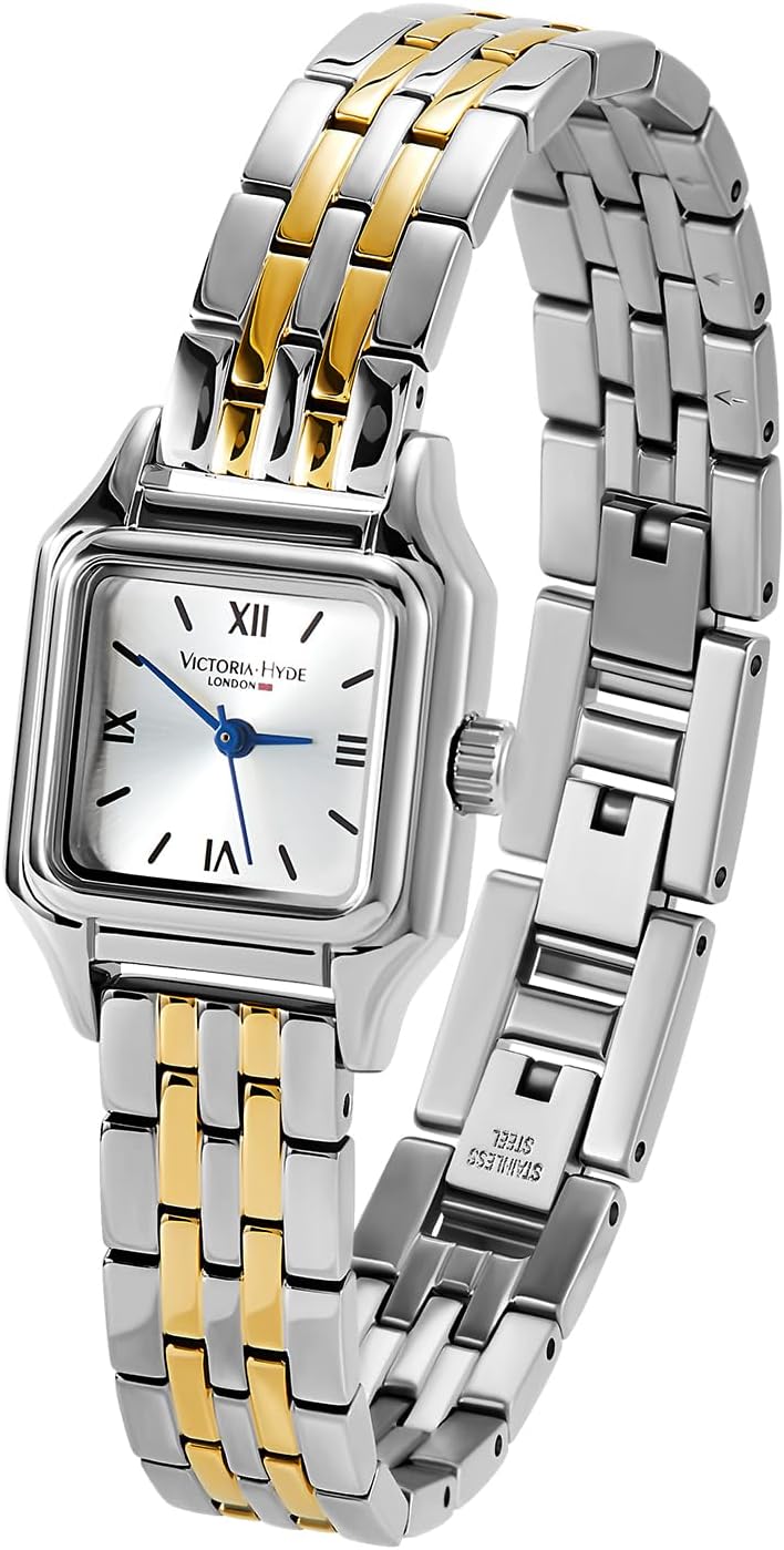 VICTORIA HYDE Ladies Stainless Steel Vintage Classic Rectangle Analog Quartz Watch