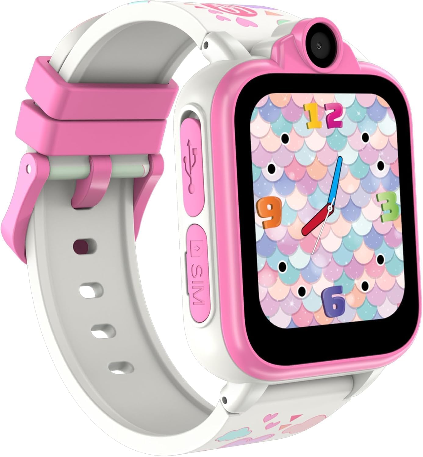 IOWODO Children's Smartwatch with Call, 2G SIM with Camera SOS Watch Built in SD Card, 18 Games Puzzle Alarms for Kids Smart Watch for Boys Girls 3-12Y