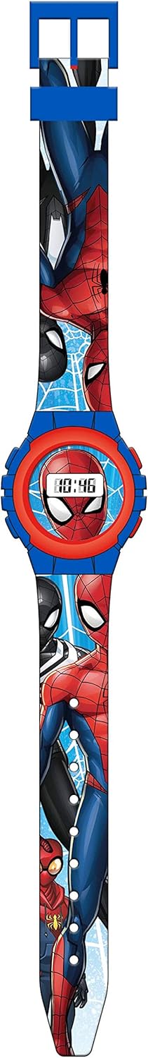 Kids Licensing | Digital Wrist Watch | Spiderman Design | Muticolor Printed Strap | Child Wrist Watch | 23cm | 3.5mm Ball | Durable Plastic, Multicoloured, strip