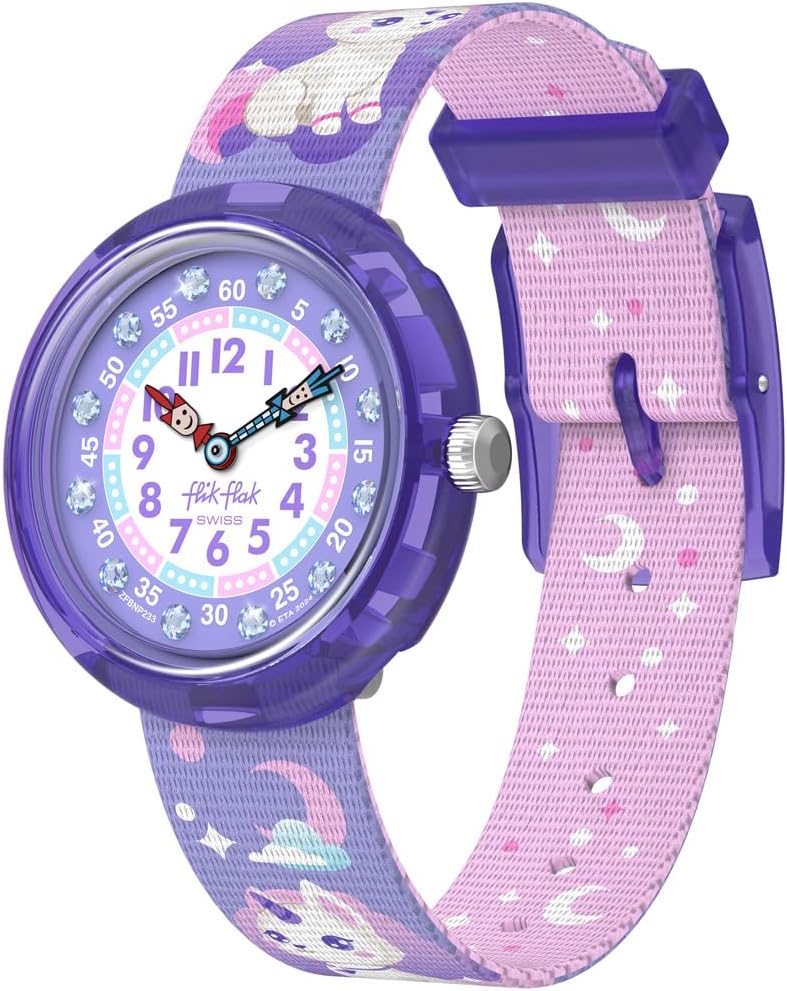 Flik Flak Montre Enfant Cosmicat, Purple, strip