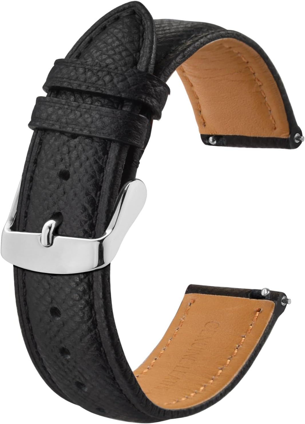 BISONSTRAP Watch Straps with Quick Release Textured Leather Strap for Men Women 18mm 20mm 22mm