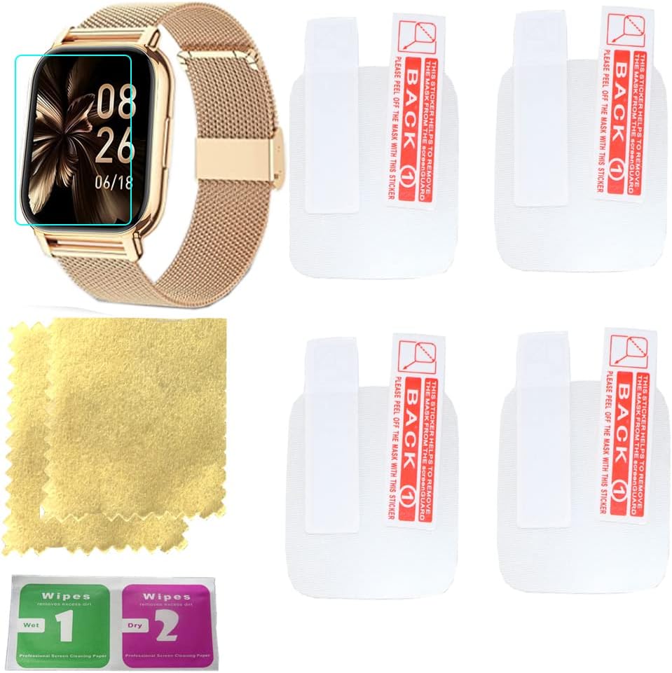 Smartwatch Film 1.85 Inch Protective Smart Watch 1.85 Soft Film with 4 Pieces
