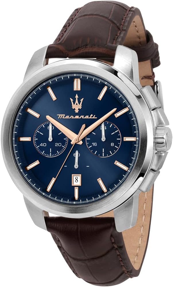 Maserati Successo Limited Edition Men's Chronograph Analogue Watch R8871621019, brown, Classic