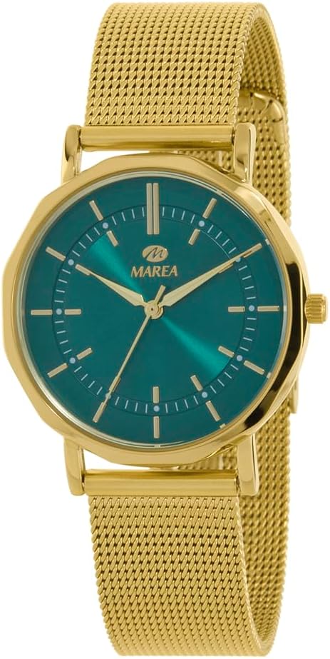 MAREA Ladies Watch B41404/4 - Stainless Steel Gold Milanese Mesh Strap Green Dial 36 mm 3 ATM Gold, gold, bracelet