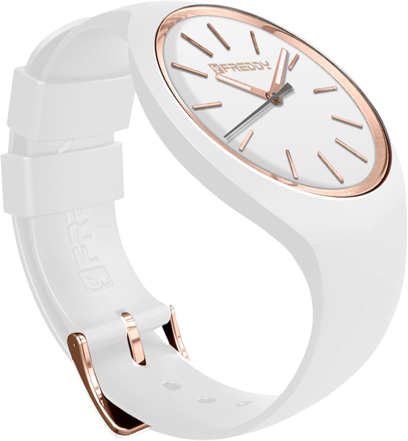 FREDDY Rhythm Women's Wrist Watch, Rhythm Silicone Watch, Round Dial 34 mm