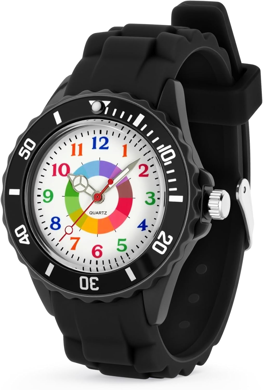 OSDUE Children's Watch, Educational Watch for Children, 30 m Water Resistant Watches, Multicolour Dial with Clear Scales, Watches for Boys and Girls, Easy to Read and Learn