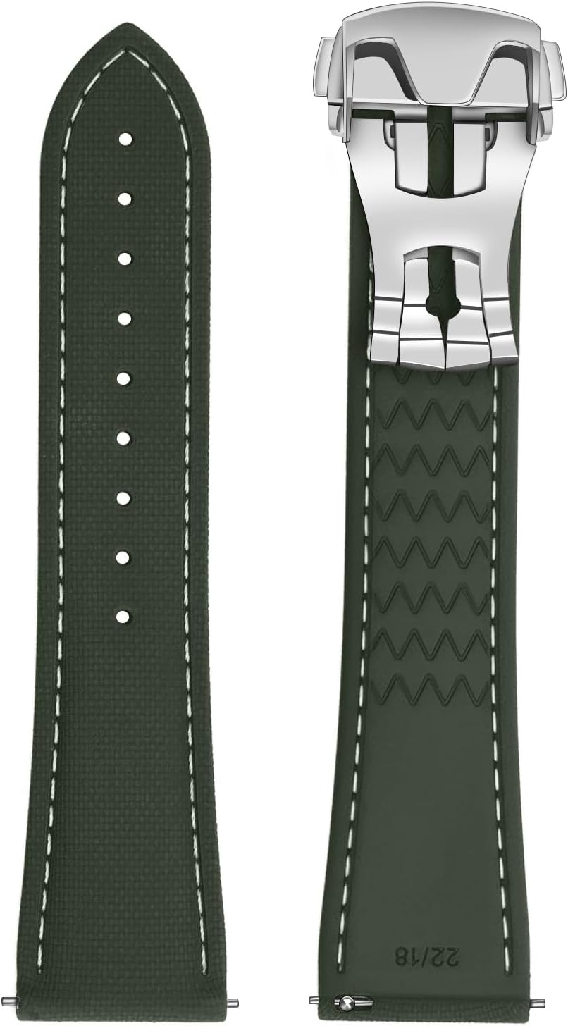 ULLCHRO FKM 22 mm Strap with Quick Release, Men's Rubber Watch Straps, Replacement 20 mm Sports, Watch Strap