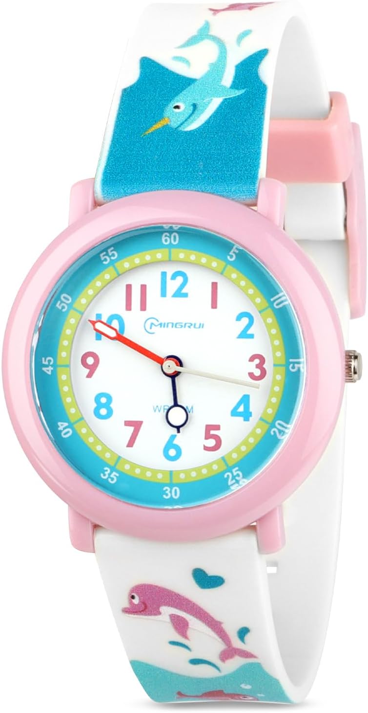 Kids Watch Waterproof Analogue Digital Quartz Silicone Strap Buckle Multicolor Unisex 3-10 Years