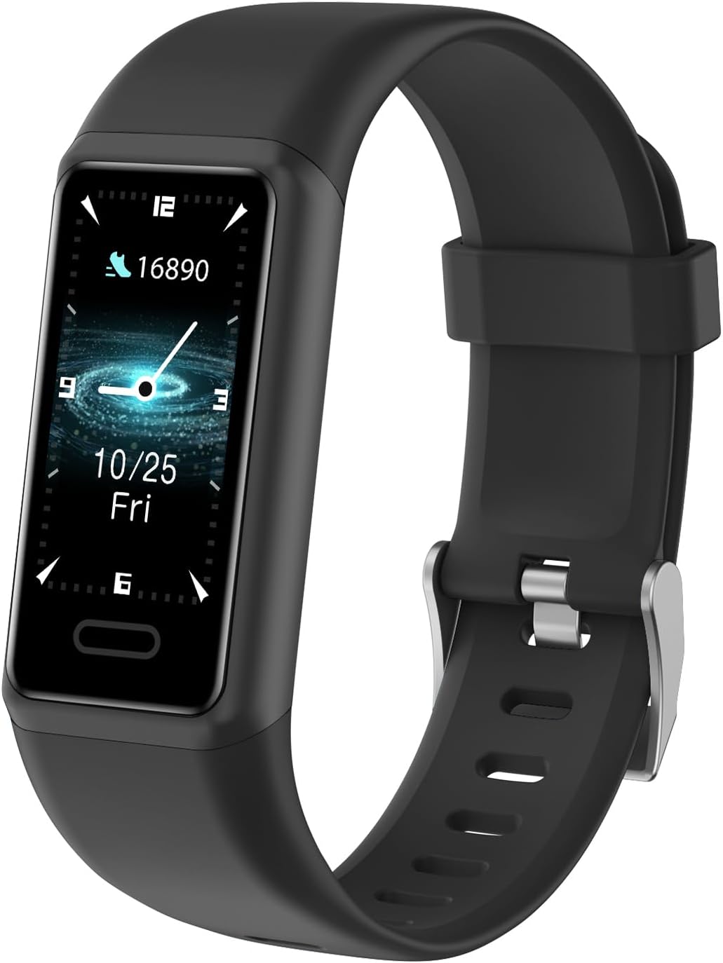 Fitness Watch Men Women Children Pedometer Wrist Smartwatch Smartband Heart Rate Monitor Stopwatch Calorie Counter KM Sleep Notification Messages Waterproof IP68 for Android iOS Black