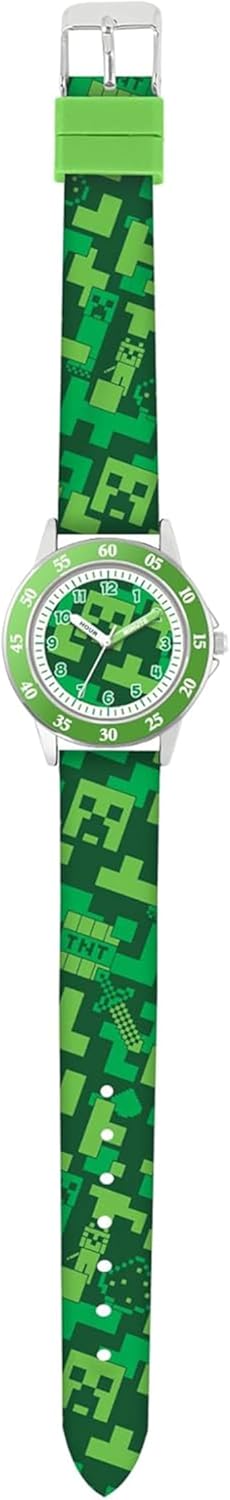 Minecraft Creeper Green Green Modern Printed Bracelet Quartz Watch MIN9033
