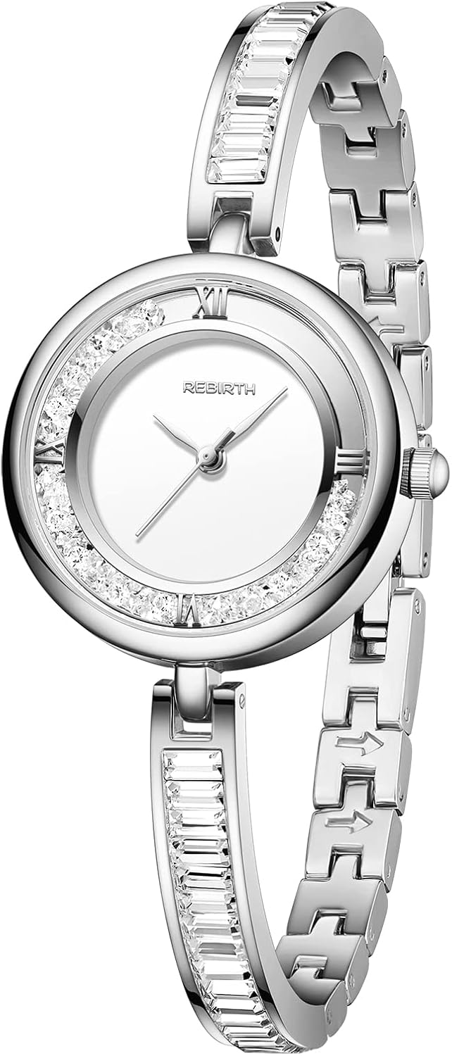 OIDEA Women's Crystal Wrist Watches: Analogue Quartz Watch Stainless Steel Bracelet Rhinestone Roman Dial Elegant Gift for Women Girlfriend Sister