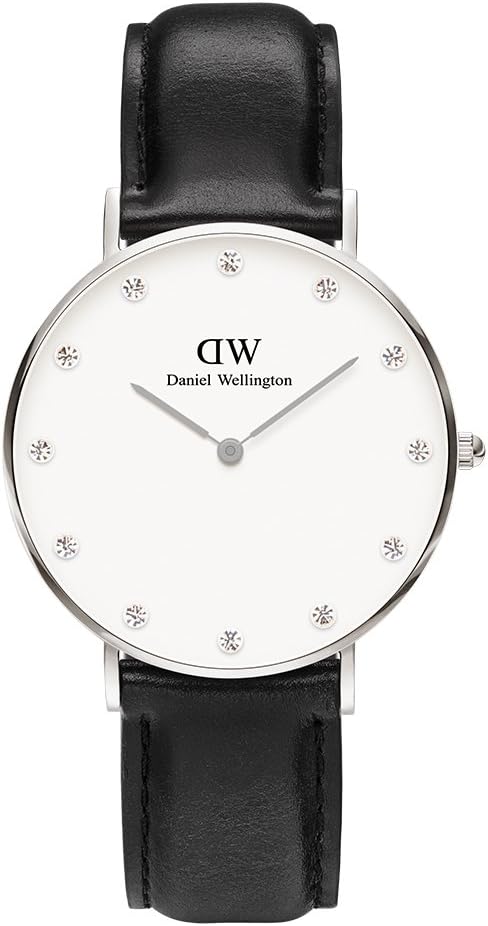 Daniel Wellington 0961DW Women's Watch with Leather Strap, 34 mm, Black