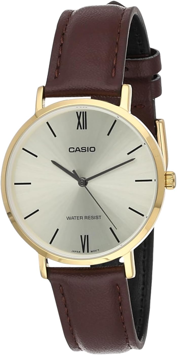Casio Watch, Brown-Analog, Strap